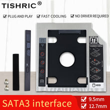Load image into Gallery viewer, TISHRIC Universal Aluminum 2nd HDD Caddy 9.5 12.7mm SATA 3.0 Hard Disk Drive Box Optibay Enclosure 2.5 SSD For Laptop DVD-ROM
