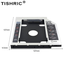 Load image into Gallery viewer, TISHRIC Universal Aluminum 2nd HDD Caddy 9.5 12.7mm SATA 3.0 Hard Disk Drive Box Optibay Enclosure 2.5 SSD For Laptop DVD-ROM
