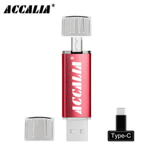 Load image into Gallery viewer, metal OTG 3 IN 1 Type-C pen drive 64GB flash usb memory 8GB pendrive 16GB 32GB usb flash drive 128GB OTG cle usb stick pen gift
