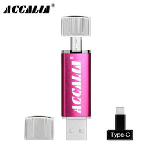 Load image into Gallery viewer, metal OTG 3 IN 1 Type-C pen drive 64GB flash usb memory 8GB pendrive 16GB 32GB usb flash drive 128GB OTG cle usb stick pen gift
