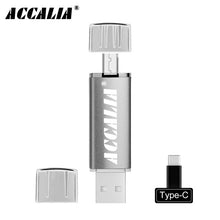 Load image into Gallery viewer, metal OTG 3 IN 1 Type-C pen drive 64GB flash usb memory 8GB pendrive 16GB 32GB usb flash drive 128GB OTG cle usb stick pen gift
