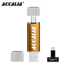 Load image into Gallery viewer, metal OTG 3 IN 1 Type-C pen drive 64GB flash usb memory 8GB pendrive 16GB 32GB usb flash drive 128GB OTG cle usb stick pen gift
