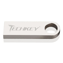 Load image into Gallery viewer, new TECHKEY usb flash drive 64GB 32GB 16GB 8GB 4GB pen drive pendrive флешка waterproof silver u disk memoria cel usb stick gift

